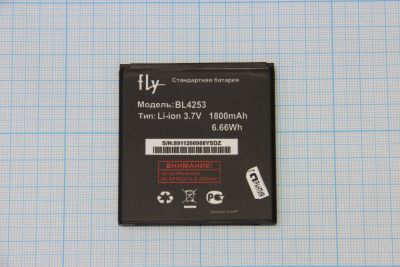 Лот: 12247649. Фото: 1. АКБ Fly BL4253 IQ443 3.7V 1800mA. Аккумуляторы