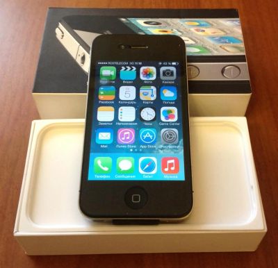 Лот: 3683238. Фото: 1. Apple iPhone 4 32Gb Black РСТ... Смартфоны