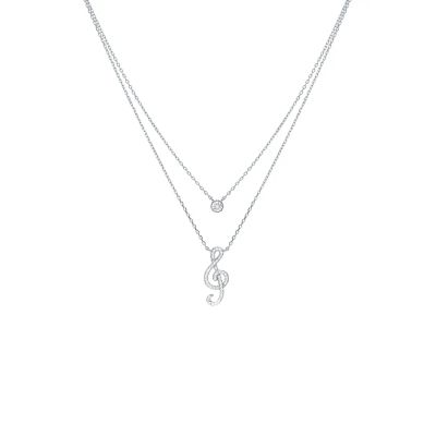 Лот: 23827640. Фото: 1. Серебряное колье Скрипичный ключ... Цепочки
