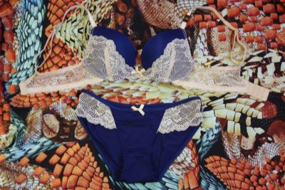 Лот: 3455950. Фото: 1. Набор Victoria Secret синий. Нижнее бельё