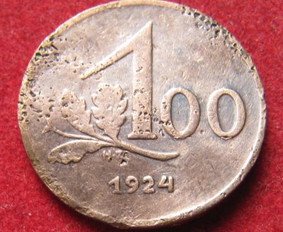 Лот: 18875179. Фото: 1. Австрия 100 крон, 1924 г. Остальные страны
