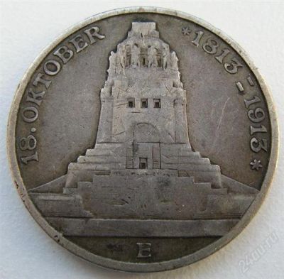 Лот: 1938463. Фото: 1. саксония 3 марки 1913 (vf+) обелиск... Германия и Австрия