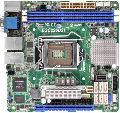 Лот: 16199087. Фото: 1. Серверная плата ASRock E3C226D2I. Материнские платы