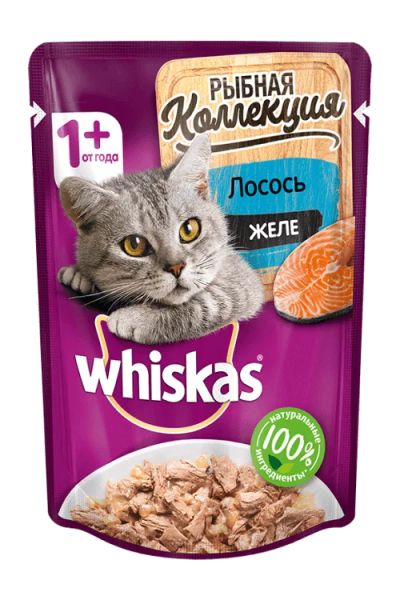 Лот: 16342244. Фото: 1. Вискас 85гр МЯСН.КОЛЛЕКЦИЯ Лосось... Корма