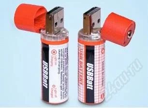 Лот: 1541453. Фото: 1. Аккумуляторные батарейки USB зарядка... Батарейки, аккумуляторы, элементы питания