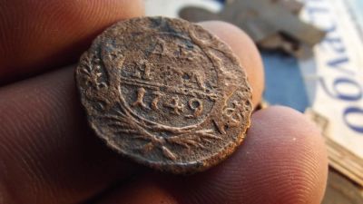 Лот: 11255747. Фото: 1. Денга 1749 года. Россия до 1917 года