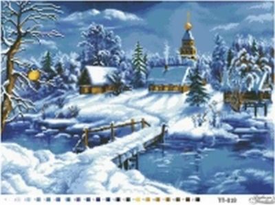 Лот: 5159907. Фото: 1. Сказочная зима. Заготовка под... Вышивание