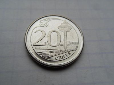 Лот: 10168676. Фото: 1. Сингапур 20 центов 2014. Азия
