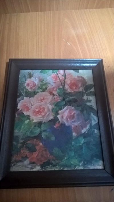 Лот: 7067840. Фото: 1. Картина в темной деревянной раме... Другое (картины, панно)