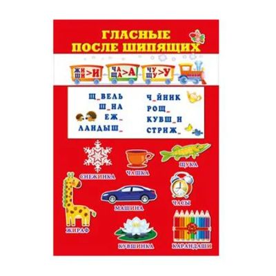 Лот: 7266773. Фото: 1. Плакат гласные звуки после шипящих. Для школы