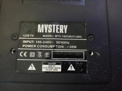 Лот: 25578325. Фото: 1. Телевизор mystery MTV-1603W. Телевизоры