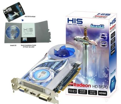 Лот: 901843. Фото: 1. Видеокарта HIS HD 5670 IceQ 1GB... Видеокарты