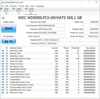Лот: 18089897. Фото: 1. Жесткий диск WD5000LPCX. Жёсткие диски (HDD)