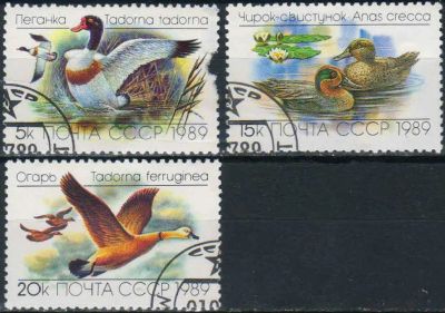 Лот: 25000303. Фото: 1. 1989, июль. Утки. Полная серия... Марки