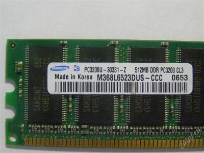Лот: 1396286. Фото: 1. DDR 3200 400MHz 512MB Samsung. Оперативная память