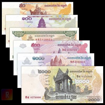 Лот: 9918814. Фото: 1. 🇰🇭 Камбоджа набор 6 бон 50-2000... Азия