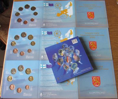 Лот: 10412211. Фото: 1. Финляндия 1999 2000 2001 Набор... Наборы монет
