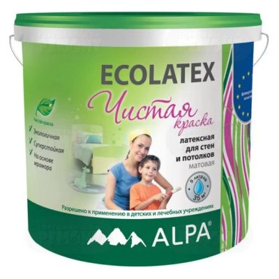 Лот: 6942068. Фото: 1. Краска Alpa Ecolatex латексная... Краски, лаки, растворитель