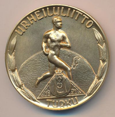 Лот: 7858681. Фото: 1. Финляндия Медаль 1986 Турку Спортивный... Сувенирные