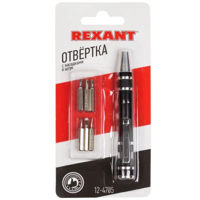 Лот: 22982999. Фото: 1. Отвертка с насадками 6шт Rexant... Ручной инструмент