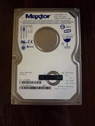 Лот: 8799914. Фото: 1. Жесткий диск IDE HDD Maxtor 6L160P0... Жёсткие диски