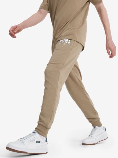 Лот: 23278691. Фото: 1. Брюки флисовые мужские PUMA, Бежевый. Спортивные брюки, штаны