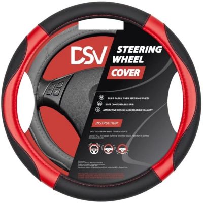Лот: 24277515. Фото: 1. Оплетка на руль DSV, Black+Red... Другое (оснащение, оборудование, аксессуары)