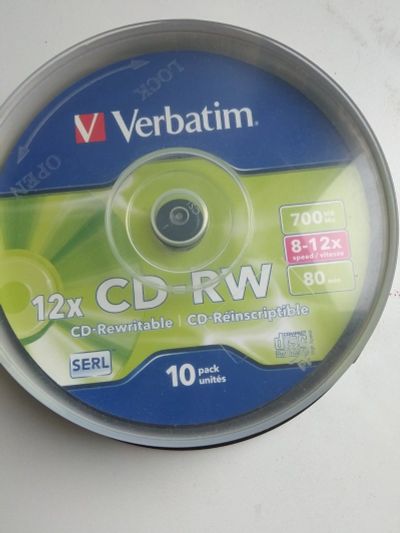 Лот: 14974716. Фото: 1. Verbatim CD-RW 12х 700 mb 10 шт... CD, DVD, BluRay