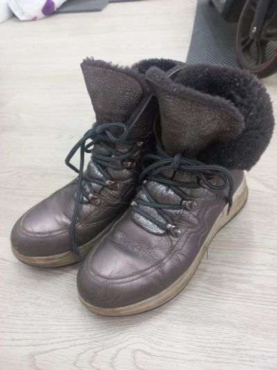Лот: 22391760. Фото: 1. Зимние ботинки кожаные. Ботинки, полуботинки
