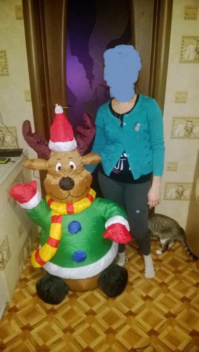 Лот: 4908094. Фото: 1. надувной олень 120см,возможно... Гирлянды, шарики, новогодние аксессуары
