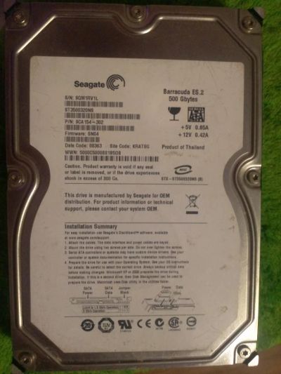 Лот: 4335121. Фото: 1. Винчестер Seagate 500 Гб Читайте... Жёсткие диски (HDD)