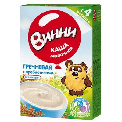 Лот: 3854879. Фото: 1. ВИННИ каша 220г гречневая мол... Детское питание