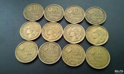 Лот: 14302778. Фото: 1. 12 монет Франции 50-х годов 20... Европа