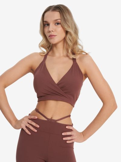 Лот: 25543835. Фото: 1. Топ бра спортивный Sensana, Коричневый. Другое (спортивная одежда)