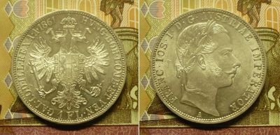 Лот: 18796521. Фото: 1. 1 флорин 1861 г Австро Венгрия. Европа