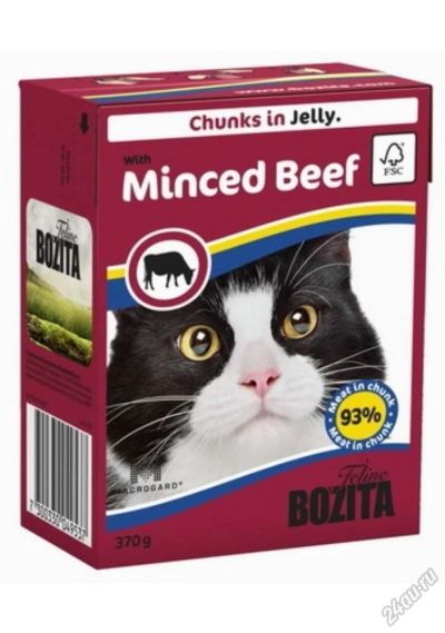 Лот: 5562193. Фото: 1. Консервы Bozita Feline Beef для... Корма
