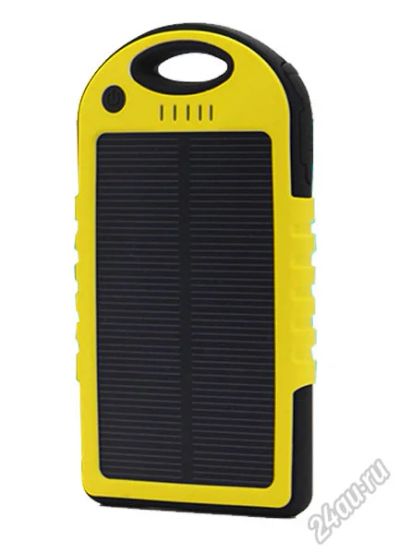 Лот: 4875729. Фото: 1. Solar Power Bank 5000 мАч с фонариком... Внешние, портативные аккумуляторы для смартфонов (Power bank)