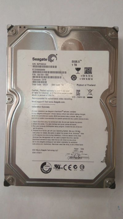 Лот: 14648329. Фото: 1. HDD Seagate 1000GB. Жёсткие диски (HDD)