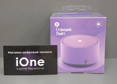 Лот: 24990242. Фото: 1. Яндекс Станция Лайт Фиолетовый... Умные колонки