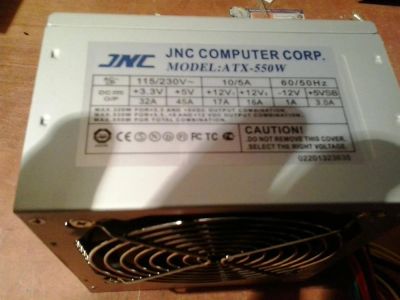 Лот: 4787335. Фото: 1. Блок питания (БП) JNC ATX-550W... Корпуса, блоки питания