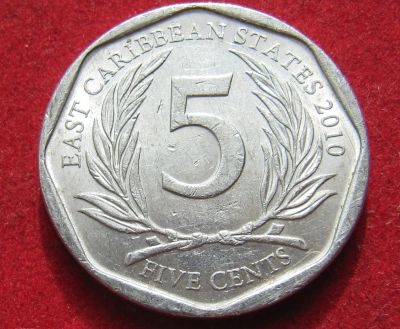 Лот: 18886161. Фото: 1. Восточные Карибы 5 центов, 2010... Остальные страны