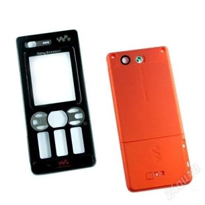Лот: 1741052. Фото: 1. Корпус Sony Ericsson W880 (черно-оранж... Корпуса, клавиатуры, кнопки