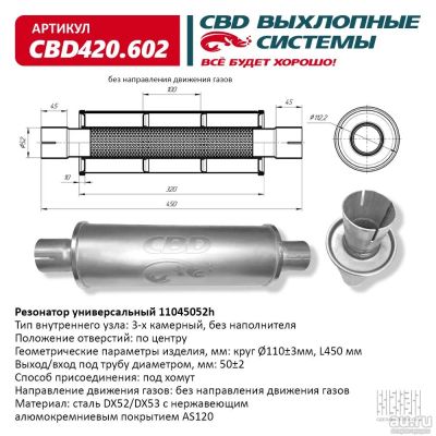 Лот: 17796681. Фото: 1. Резонатор универсальный 11045052... Выхлопная система