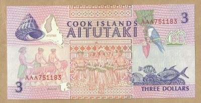 Лот: 10811782. Фото: 1. Острова Кука 3 доллара 1992. Австралия и Океания