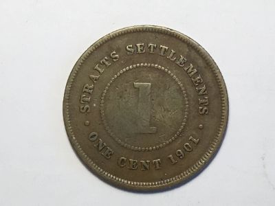 Лот: 12732826. Фото: 1. Стрейтс-Сеттлементс. 1 цент. 1901... Азия