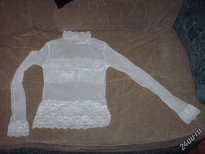 Лот: 7058119. Фото: 1. Гипюр+сеточка беленькая блузка... Блузы, рубашки