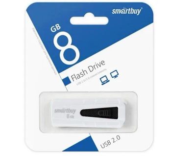 Лот: 20885244. Фото: 1. USB Flash SmartBuy IRON 8GB белый... Карты памяти