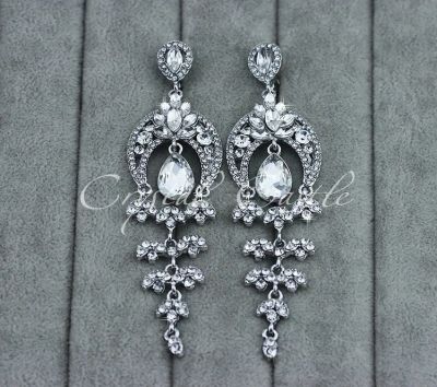 Лот: 6786364. Фото: 1. Серьги свадебные, украшения на... Серьги, каффы