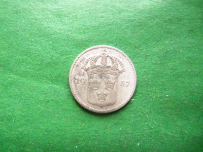 Лот: 25820613. Фото: 1. 10 эре 1937 г. Швеция, Густав... Европа