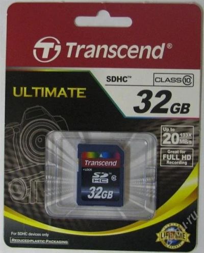 Лот: 2539541. Фото: 1. Карта памяти Transcend < TS32GSDHC10... Карты памяти